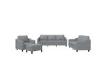 Syfax™ Set Di Divani 4 Pz Con Cuscini Grigio Chiaro In Tessuto