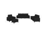 Syfax™ Set Di Divani 4 Pz Nero In Tessuto