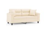 Syfax™ Divano A 2 Posti Con Cuscini Beige 140 Cm Tessuto Microfibra