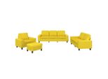 Syfax™ Set Di Divani 4 Pz Giallo Chiaro In Tessuto