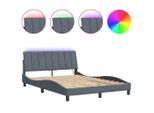 Syfax™ Giroletto Con Led Senza Materasso Hanko Grigio Scuro 120X200 Cm In Velluto