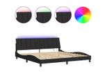 Syfax™ Giroletto Con Led Senza Materasso Hanko Nero 200X200 Cm In Velluto