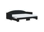 Syfax™ Divano Letto Estraibile Con Materassi Nero 80X200 Cm Velluto