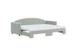 Syfax™ Divano Letto Estraibile Materassi Grigio Chiaro 80X200 Velluto