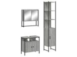 Syfax™ Set Mobili Da Bagno 3 Pz Grigio Sonoma In Legno Multistrato