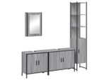 Syfax™ Set Mobili Da Bagno 4 Pz Grigio Sonoma In Legno Multistrato