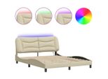 Syfax™ Giroletto Con Led Senza Materasso Hvar Crema 160X200 Cm In Tessuto