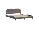 Syfax™ Giroletto Viana Senza Materasso Grigio 180X200 Cm In Pelle Finta