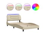 Syfax™ Giroletto Con Led Senza Materasso Hvar Crema 100X200 Cm In Tessuto