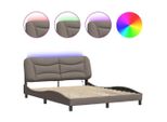 Syfax™ Giroletto Con Led Senza Materasso Hvar Tortora 160X200 Cm In Tessuto