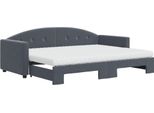 Syfax™ Divano Letto Estraibile Materassi Grigio Scuro 80X200Cm Velluto