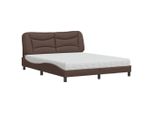 Syfax™ Letto Con Materasso Hvar Marrone 160X200Cm In Pelle Finta