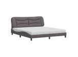 Syfax™ Letto Con Materasso Hvar Grigio 180X200 Cm In Pelle Finta