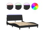 Syfax™ Giroletto Con Led Senza Materasso Hanko Nero 140X200 Cm In Velluto