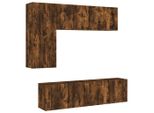 Syfax™ Mobili Tv A Muro 5Pz Rovere Fumo In Legno Multistrato