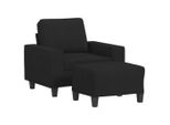 Syfax™ Poltrona Con Poggiapiedi Nero 60 Cm In Tessuto