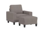 Syfax™ Poltrona Con Poggiapiedi Tortora 60 Cm In Tessuto