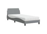 Syfax™ Letto Con Materasso Dover Grigio Chiaro 80X200 Cm In Tessuto