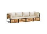 Syfax™ Set Divani Da Giardino 4Pz Con Cuscini Legno Massello Di Acacia