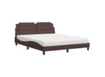 Syfax™ Letto Con Materasso Zadar Marrone 160X200Cm In Pelle Finta