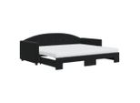 Syfax™ Divano Letto Estraibile Con Materassi Nero 90X190 Cm Velluto