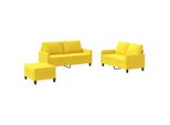 Syfax™ Set Di Divani 3 Pz Con Cuscini Giallo Chiaro In Tessuto