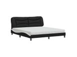 Syfax™ Letto Con Materasso Hvar Nero E Bianco 180X200 Cm In Pelle Finta