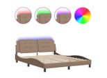 Syfax™ Giroletto Con Led Senza Materasso Zadar Cappuccino 160X200 Cm