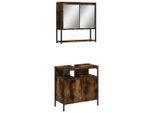 Syfax™ Set Mobili Da Bagno 2 Pz Rovere Fumo In Legno Multistrato