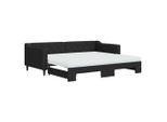 Syfax™ Divano Letto Estraibile Con Materassi Nero 90X200 Cm In Tessuto