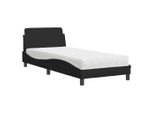 Syfax™ Letto Con Materasso Dover Nero 80X200 Cm In Tessuto