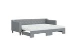 Syfax™ Divano Letto Estraibile Materassi Grigio Chiaro 80X200 Tessuto