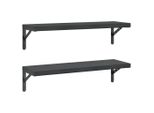 Syfax™ Mensole A Muro 2 Pz 75X23,5 Cm Nero In Acciaio Inossidabile