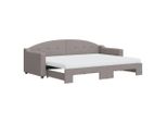Syfax™ Divano Letto Estraibile Con Materassi Tortora 80X200 Cm Tessuto