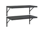 Syfax™ Mensole A Muro 2 Pz 75X40 Cm Nero In Acciaio Inossidabile