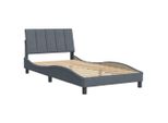 Syfax™ Giroletto Senza Materasso Hanko Grigio Scuro 100X200 Cm Velluto