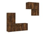 Syfax™ Mobili Tv A Muro 4Pz Rovere Fumo In Legno Multistrato