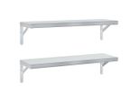 Syfax™ Mensole A Muro 2 Pz 75X23,5 Cm Argento In Acciaio Inossidabile