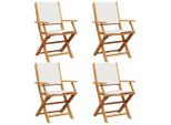 Syfax™ Sedie Da Giardino Pieghevoli 4Pz Bianco Crema Tessuto E Legno