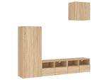 Syfax™ Mobili Tv A Muro 4Pz Rovere Sonoma In Legno Multistrato