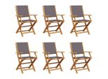 Syfax™ Sedie Giardino Pieghevoli 6Pz Antracite Tessuto Legno Massello