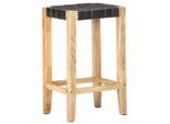 Syfax™ Sgabelli Da Bar 2Pz Neri 75Cm In Vera Pelle