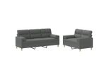 Syfax™ Set Di Divani 2 Pz Con Cuscini Grigio Scuro In Tessuto