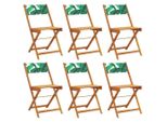 Syfax™ Sedie Da Giardino Pieghevoli 6Pz Verde Tessuto E Legno Massello