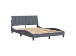 Syfax™ Giroletto Senza Materasso Hanko Grigio Scuro 140X190 Cm Velluto