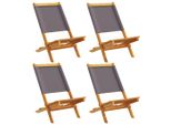 Syfax™ Sedie Giardino Pieghevoli 4Pz Antracite Tessuto Legno Massello