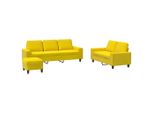 Syfax™ Set Di Divani 3 Pz Giallo Chiaro In Tessuto