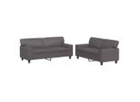 Syfax™ Set Di Divani 2 Pz Grigio In Pelle Finta