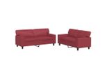 Syfax™ Set Di Divani 2 Pz Rosso Vino In Pelle Finta