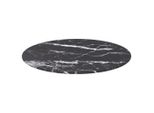 Syfax™ Piano Per Tavolo Nero Ø50X0,8 Cm Vetro Temperato Design Marmo